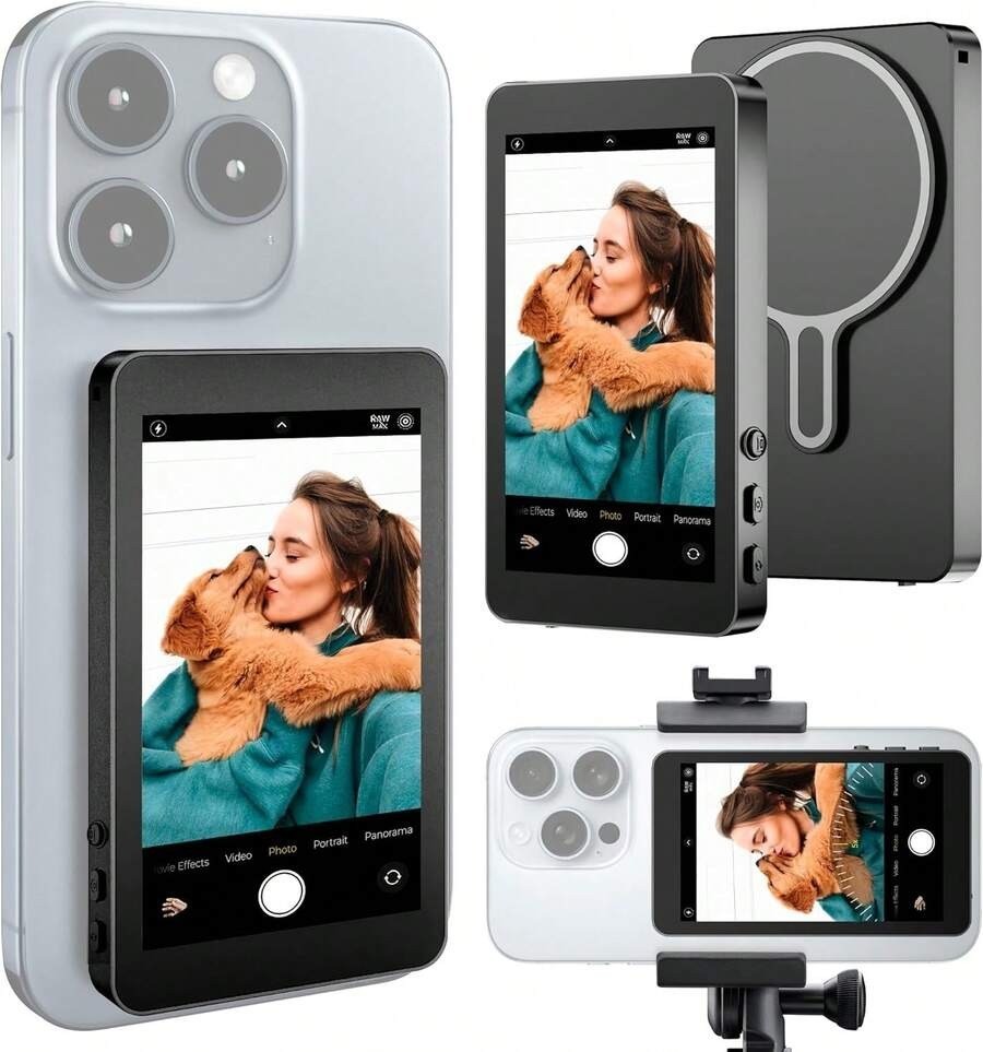 Vlog Selfie Monitor Screen for Phone Magnetic Mount MagSafe Compatible