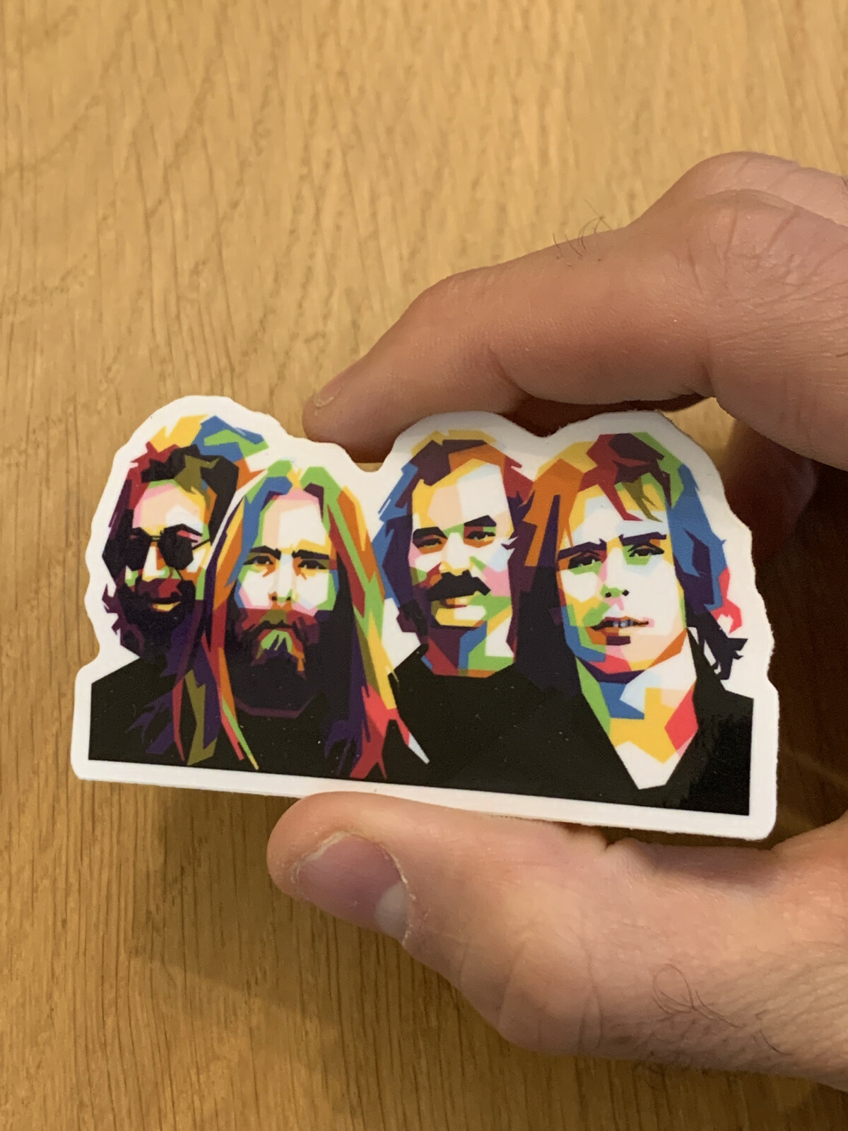 Grateful Dead Band Polygon Art Premium Sticker Decal Jerry Garcia 3 x 1.8 in