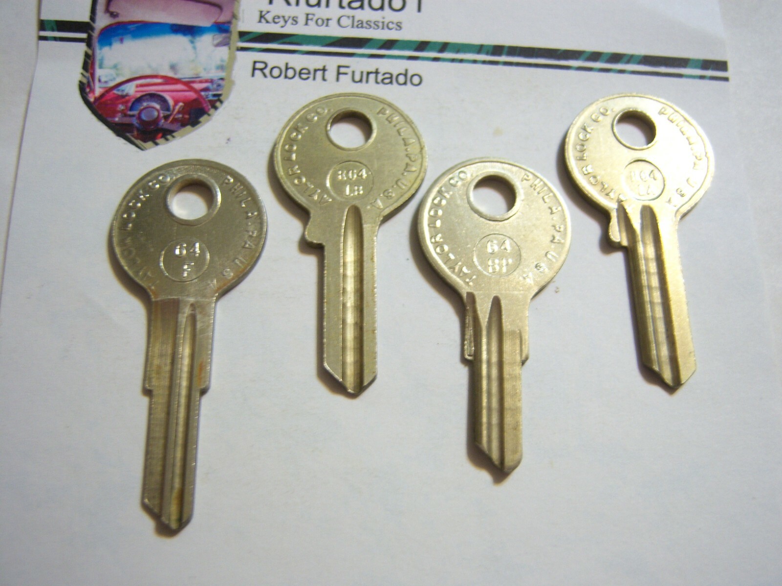 Key Blank for Vintage Lambretta Motorscooter (see code series & pics) LA6 to LA9