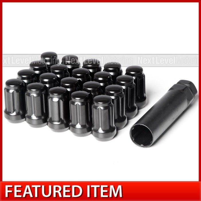 20 BLACK SPLINE DRIVE TUNER LUG NUTS 12X1.5 FITS MAZDA 3 6 RX7 RX8 MAZDASPEED
