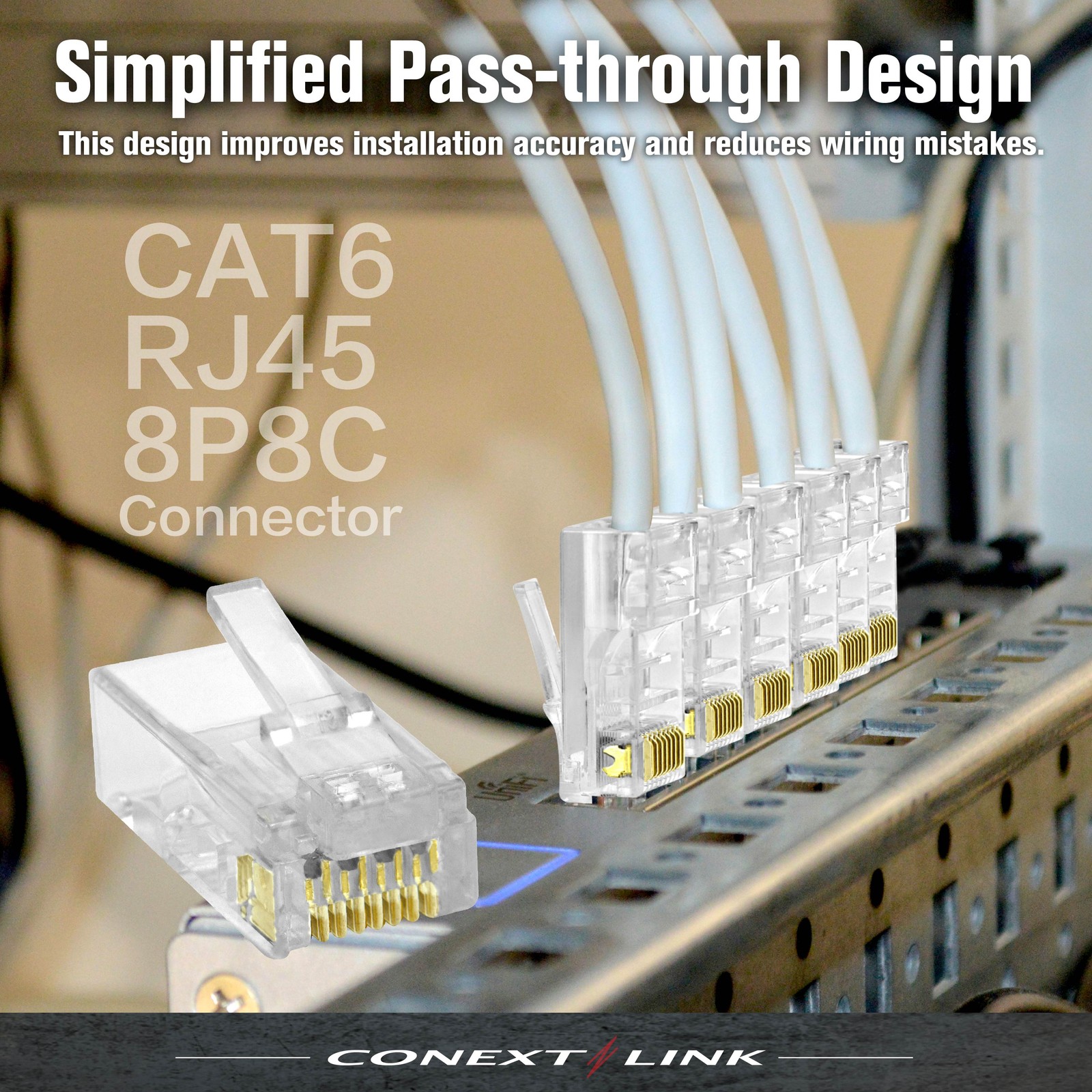 100pcs RJ45 8P8C CAT6 Modular Plug Network Cable Lan Connector End Internet