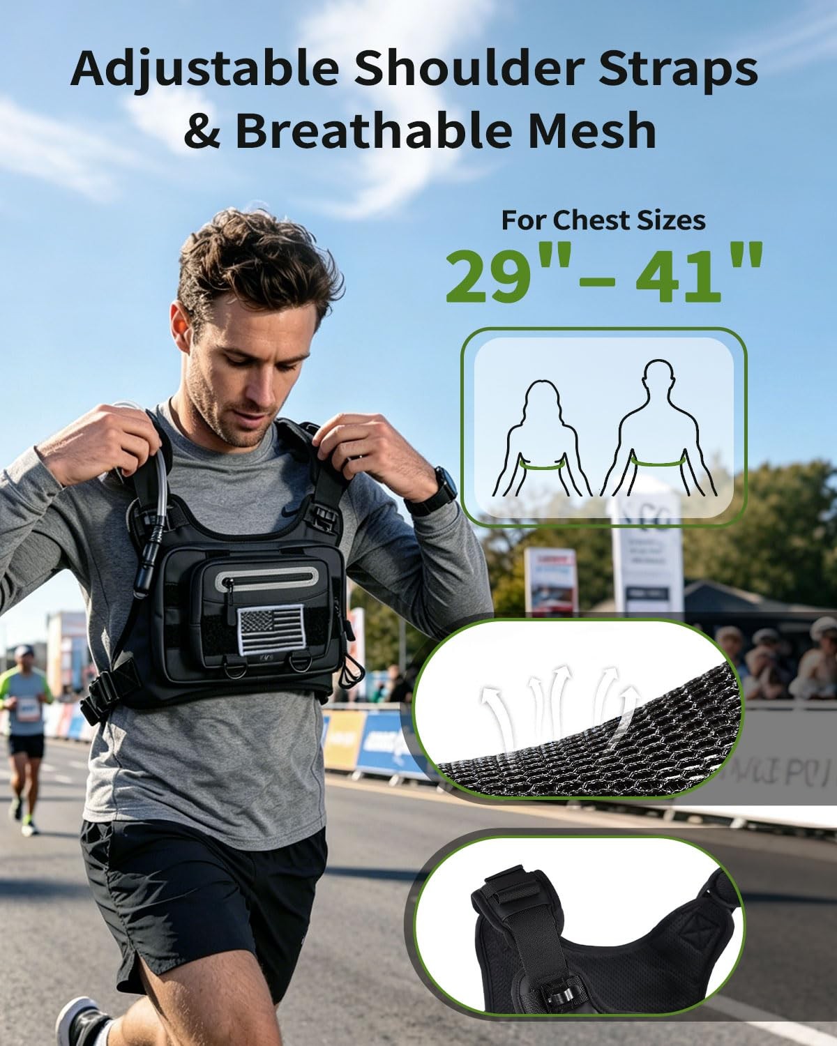 Hydration Vest for Running - Lightweight Chest Pack with 2L Water Bladder - L...