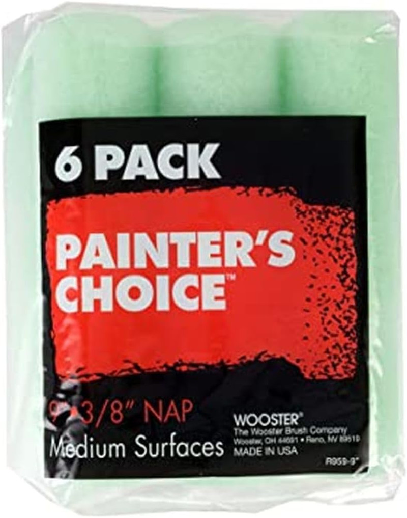 Brush, 6 Count (Pack of 1), R959 R959-9 Painter'S Choice Roller Cover 3/8 Inch N