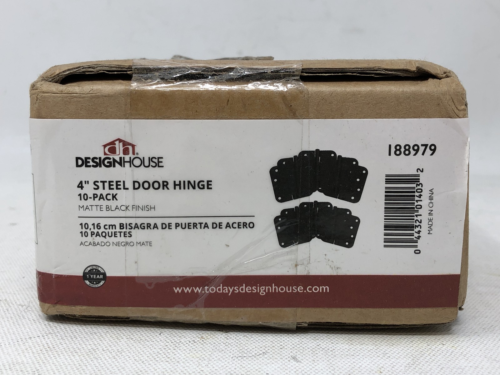 Design House 188979 4" Steel Door Hinge 10 Pack Matte Black Finish