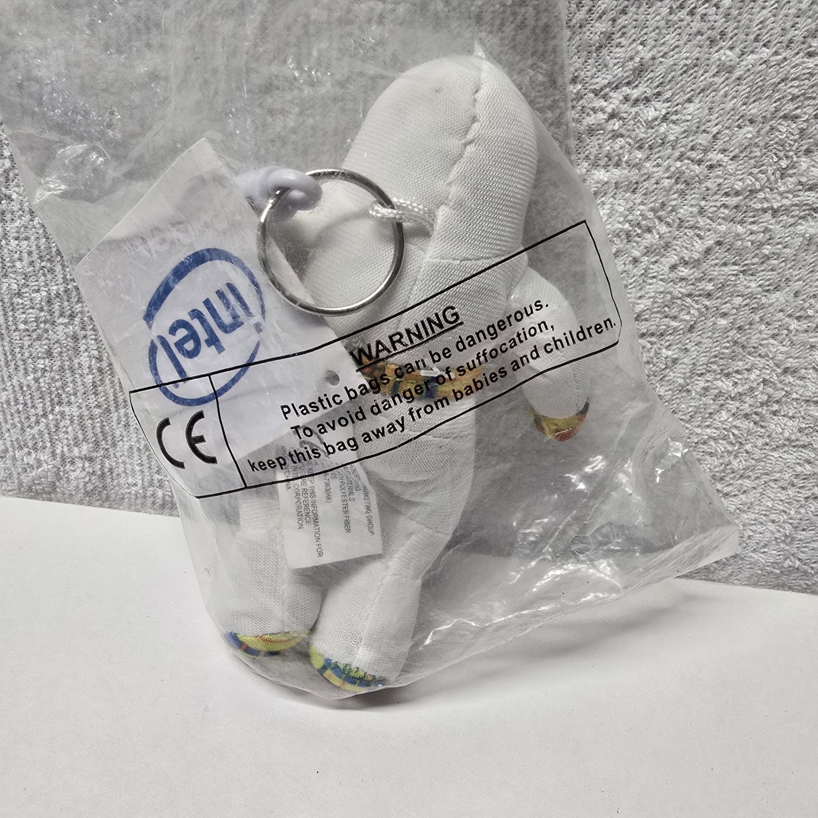 Intel Inside Pentium Spaceman Astronaut Plush Key Ring VTG 90s Sealed