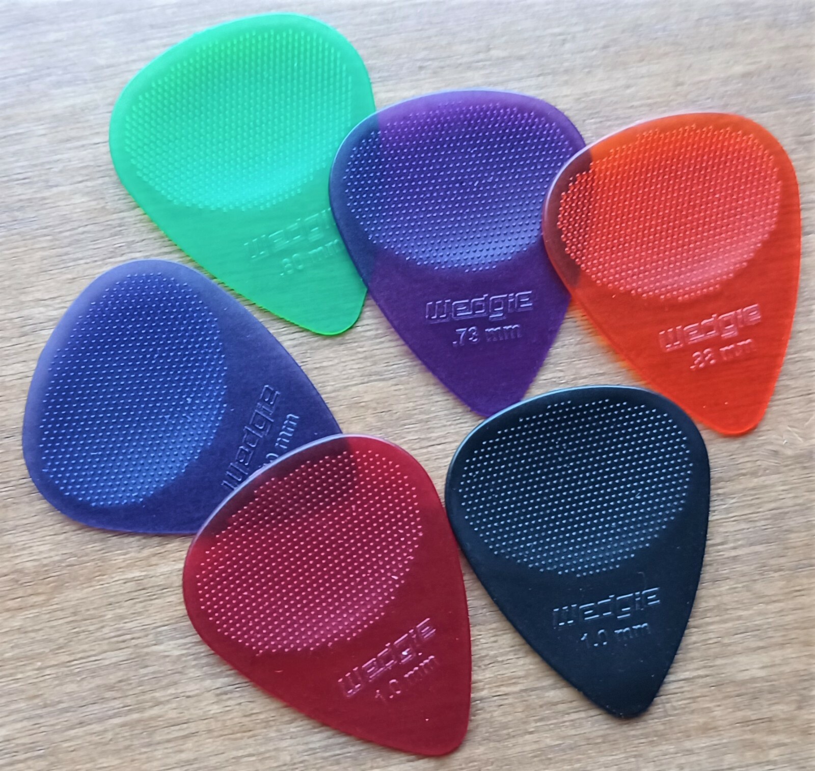 Wedgie XT Clear Pick 6 Pack  (Texture)  .50, .60, .73, .88, 1.0, 1.0mm