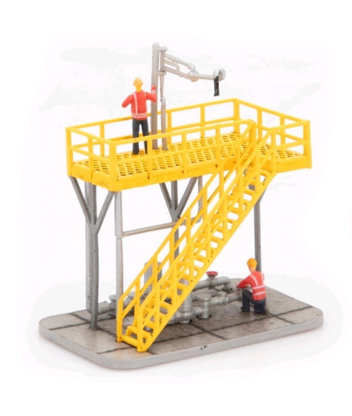 HO Scale Tank Car Loading Platform w/Figures - NEW