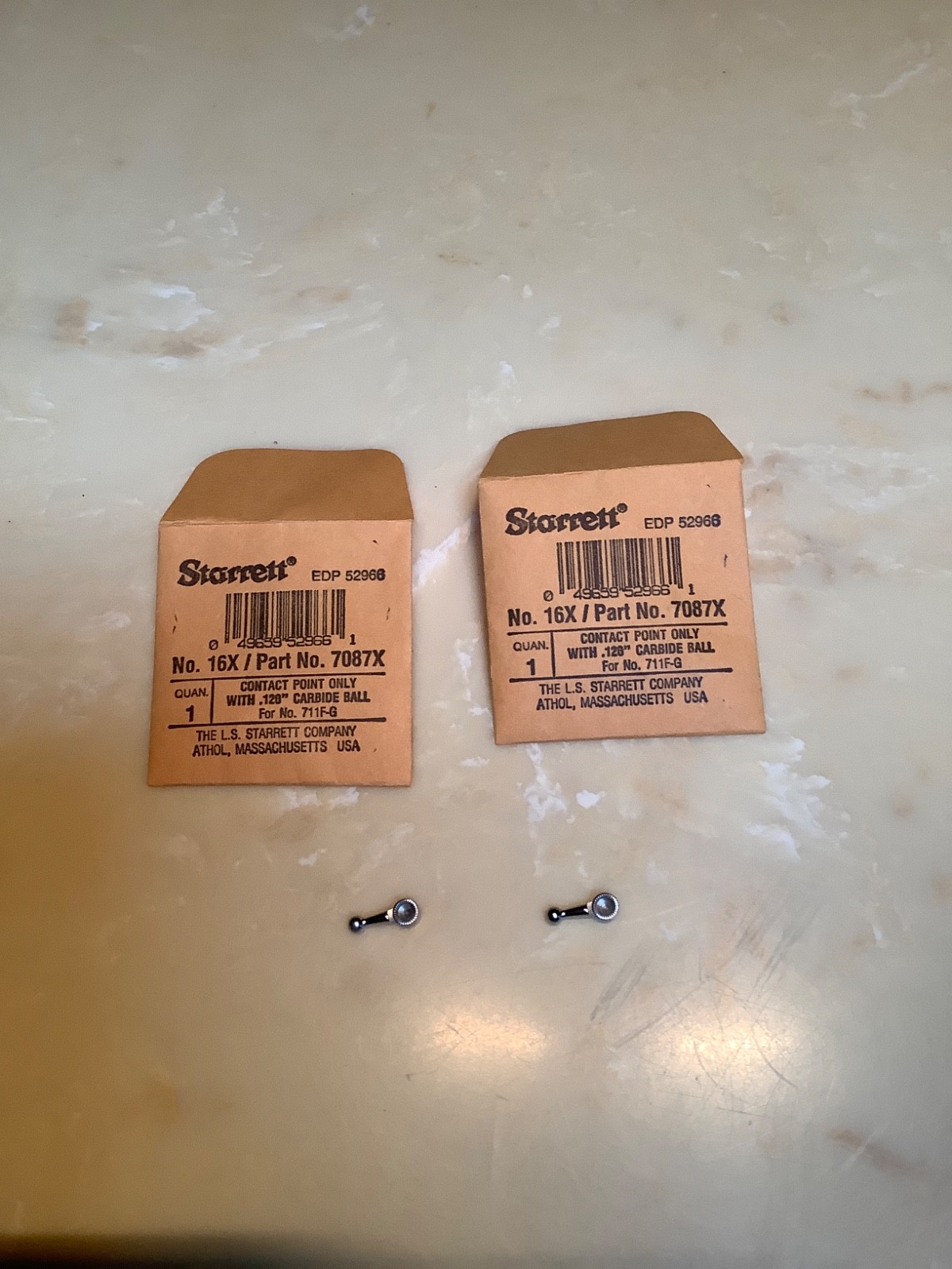 Starrett  PT07087X   Carbide Contact Point  EDP #52966 set of 2