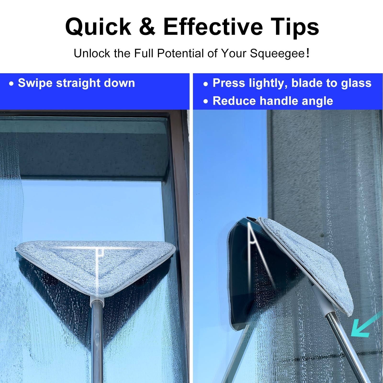 CTIME 78'' 3 in1 Professional Window Squeegee & Wall Mop : Window Cleaning Ki...