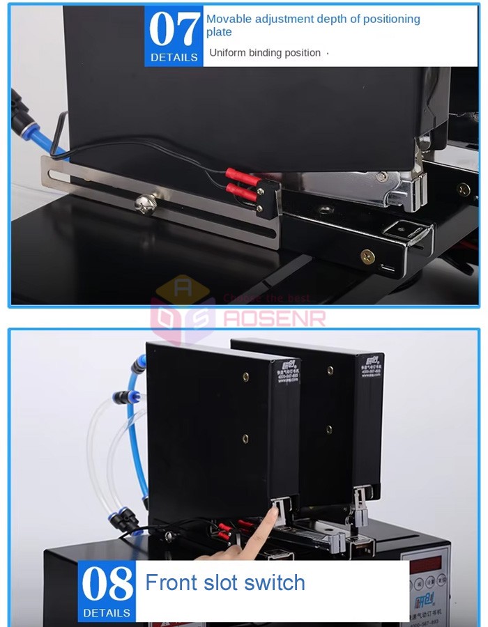 110V Three-head Pneumatic Stapler Binding Machine Automatic Electric Stapler