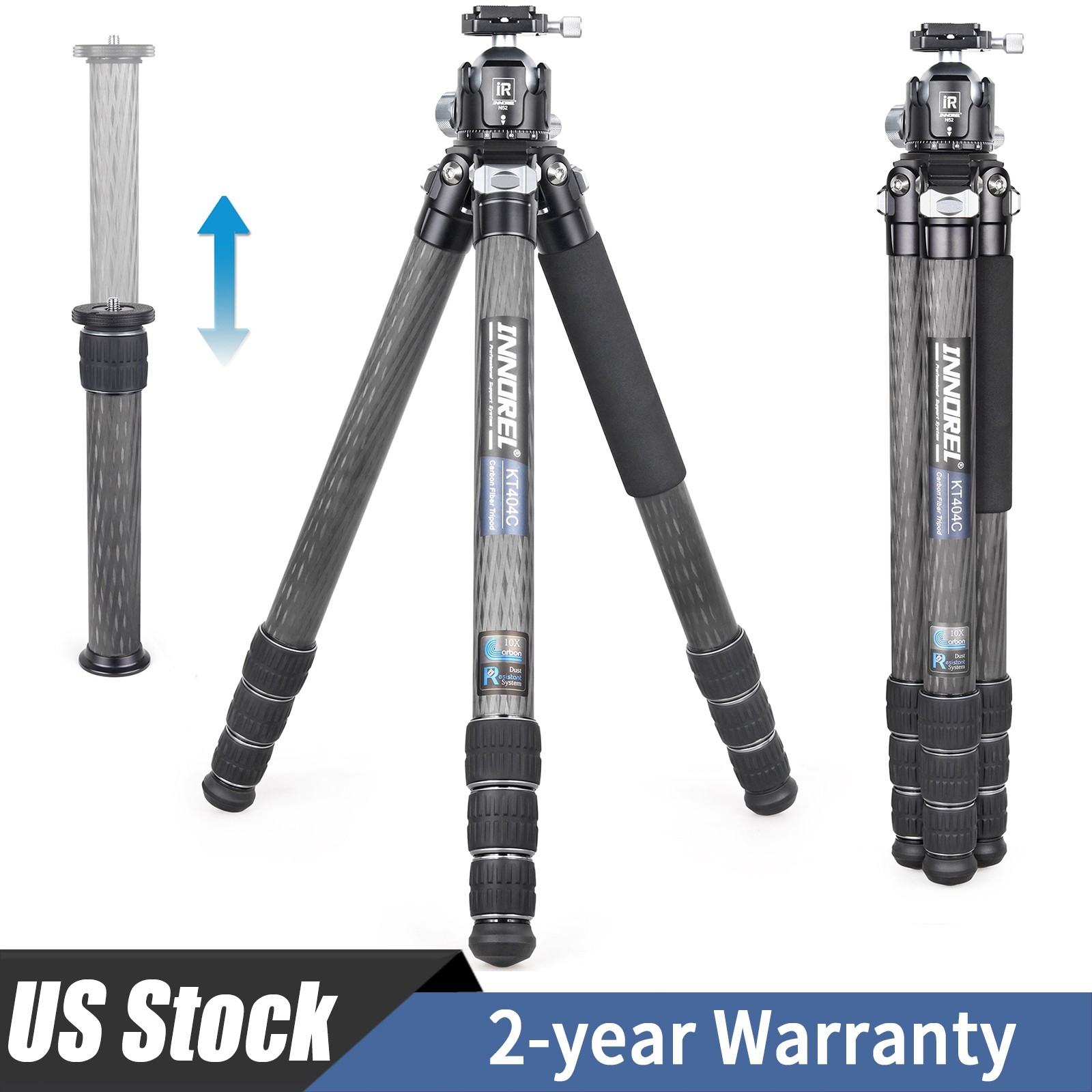 INNOREL Carbon Fiber Tripod KT404C Tripod with N52 Ballhead