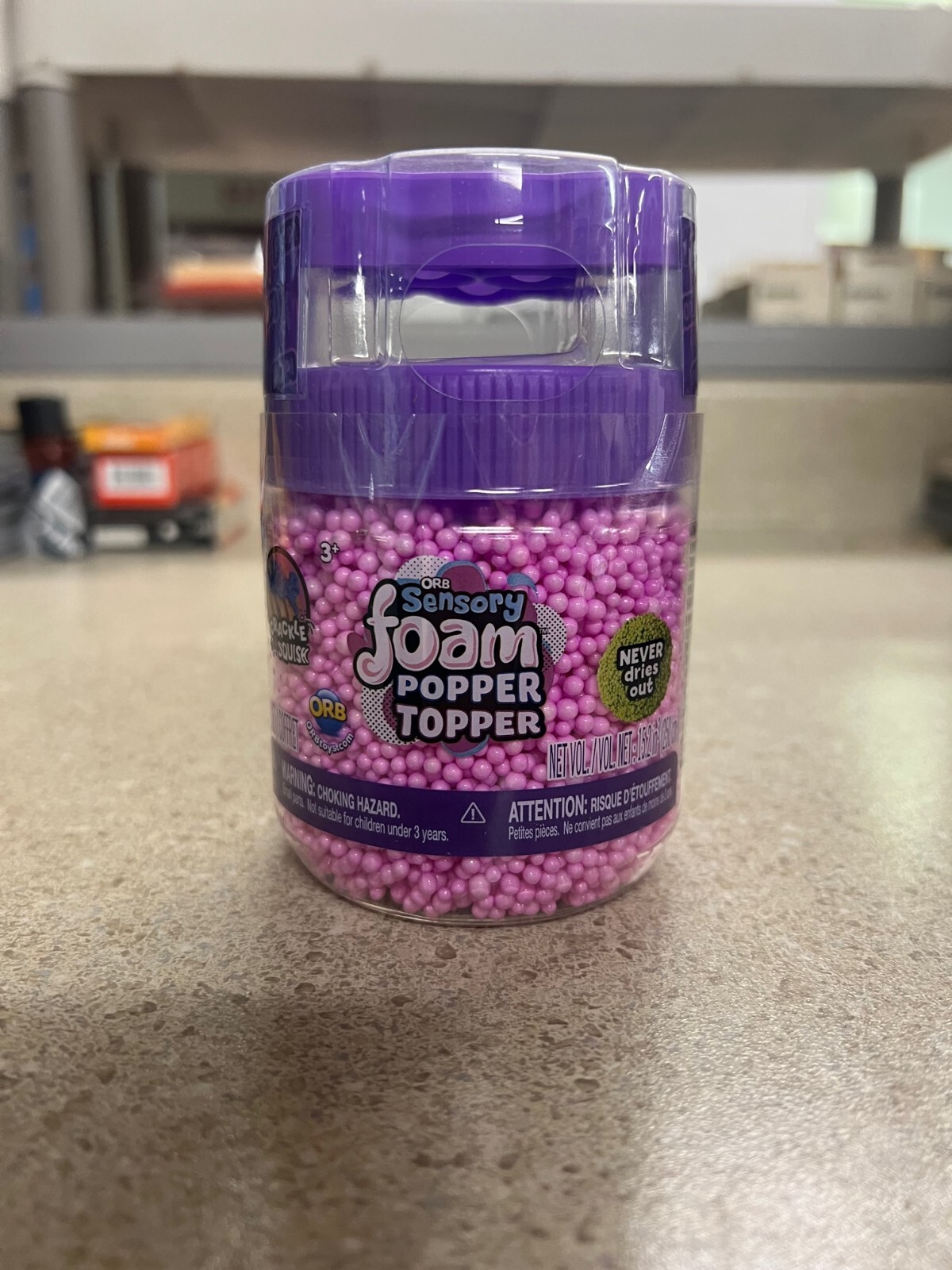 Orb Sensory Foam Popper Topper Crackle Squish Never Dries Out Purple New