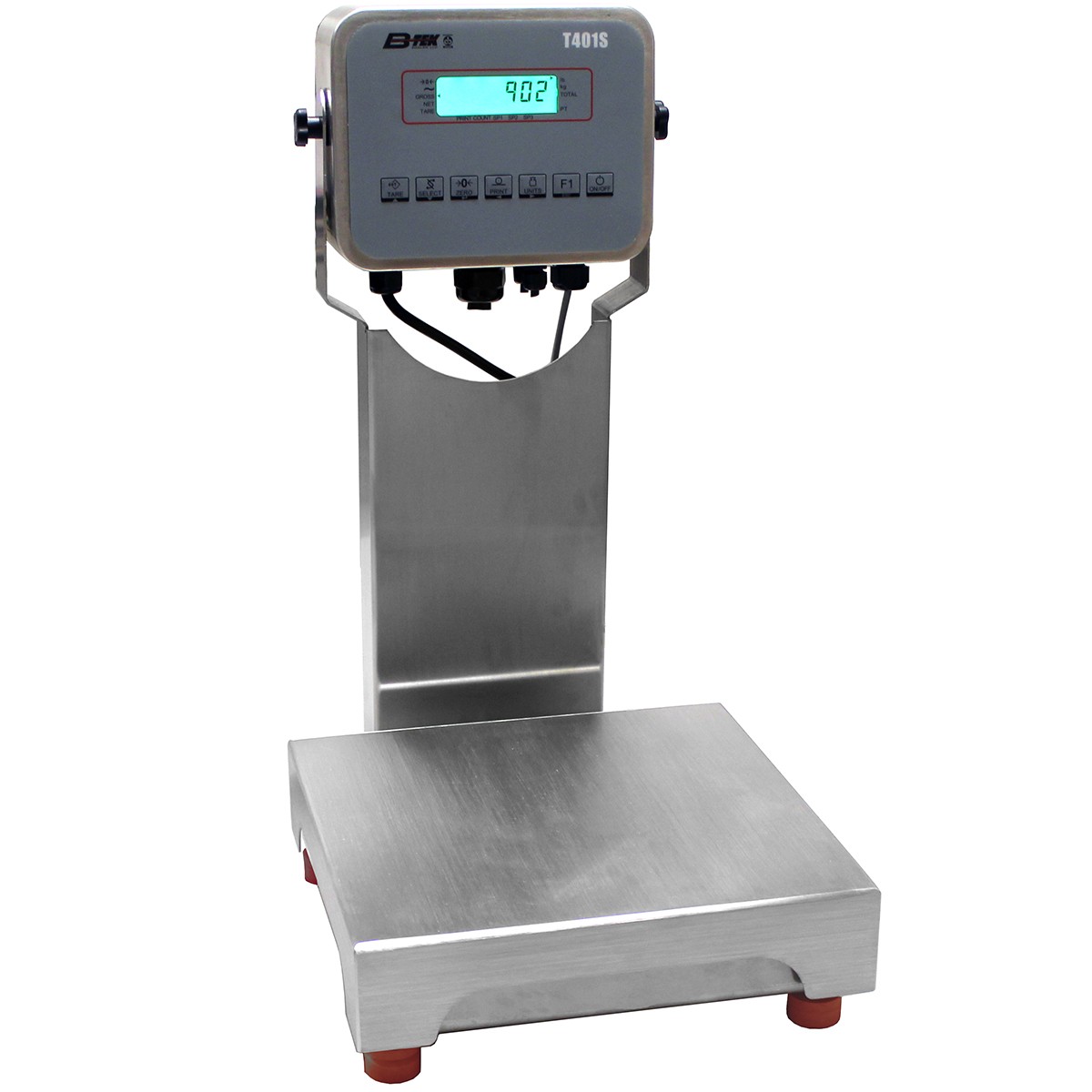 B-Tek AquaShield Washdown Bench Scale w/ T401S, 100 lb x 0.02 lb, 12" x 12" IP65