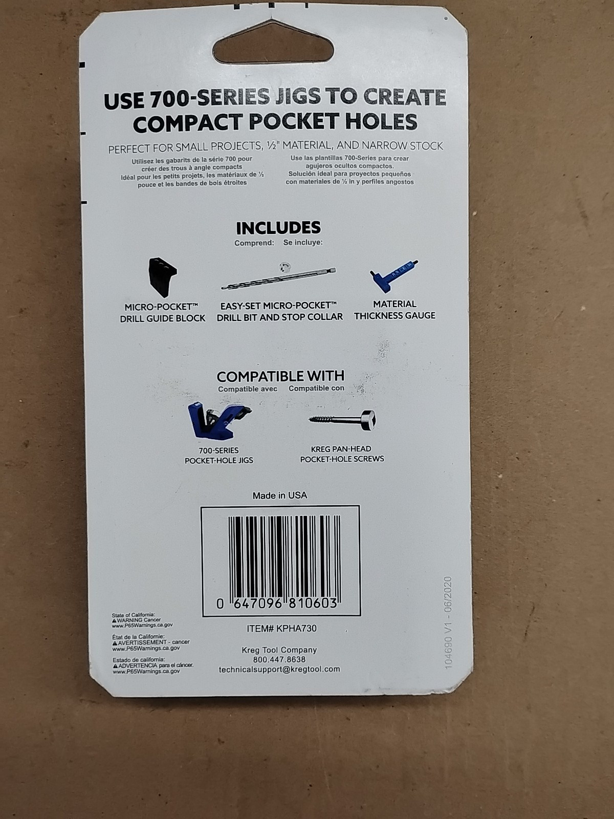 Kreg Micro-Pocket Drill Guide Kit 730 KPHA730