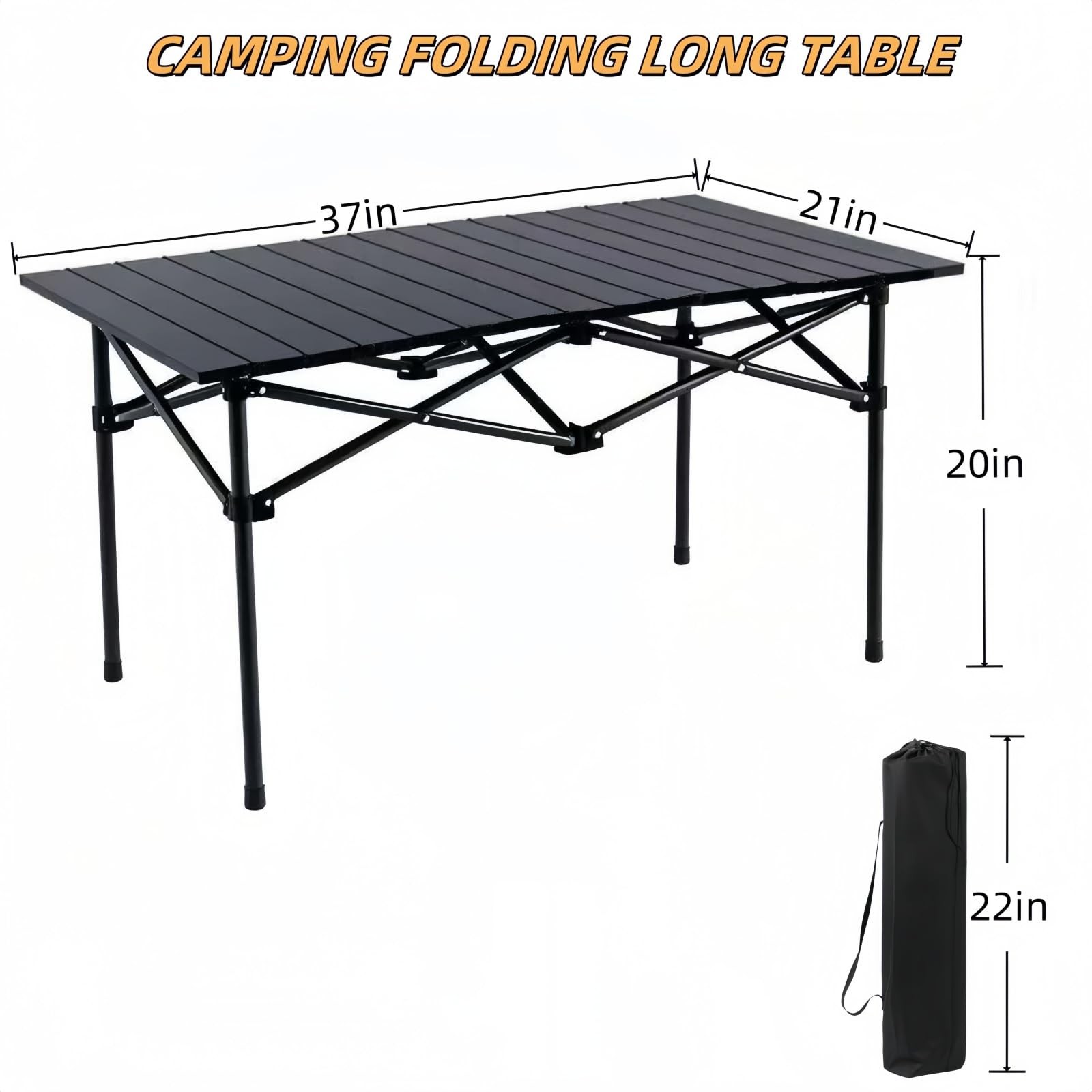 Folding Camping Table, Portable Beach Table,with Portable Bag，Suitable for In...