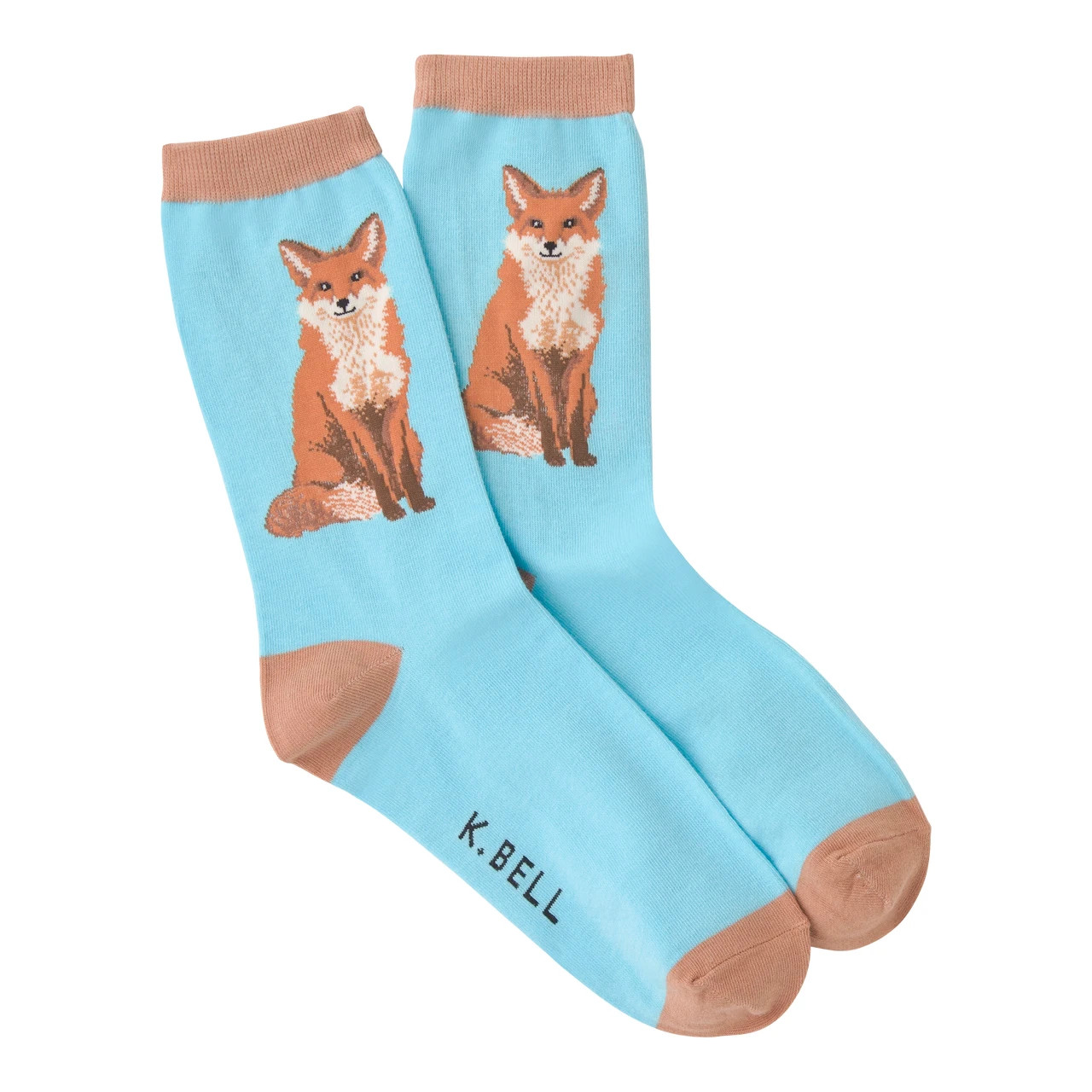 Foxy Women's Crew Socks Size 9-11 Blue Radiance K Bell Forest Fashion New