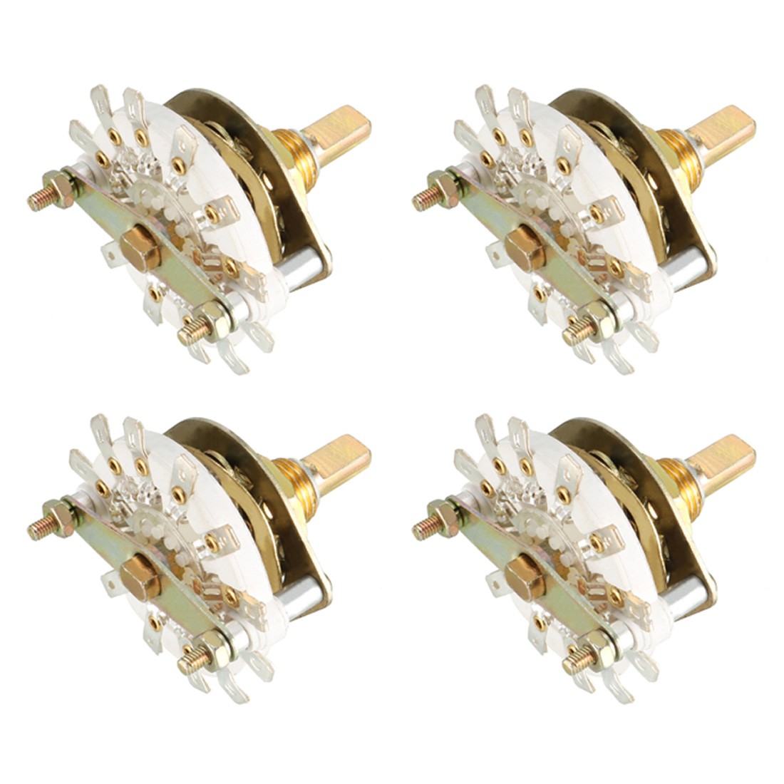 4PCS 12Pin 2P5T 2 Pole 5 Position Band Selector Rotary Switch Single Deck