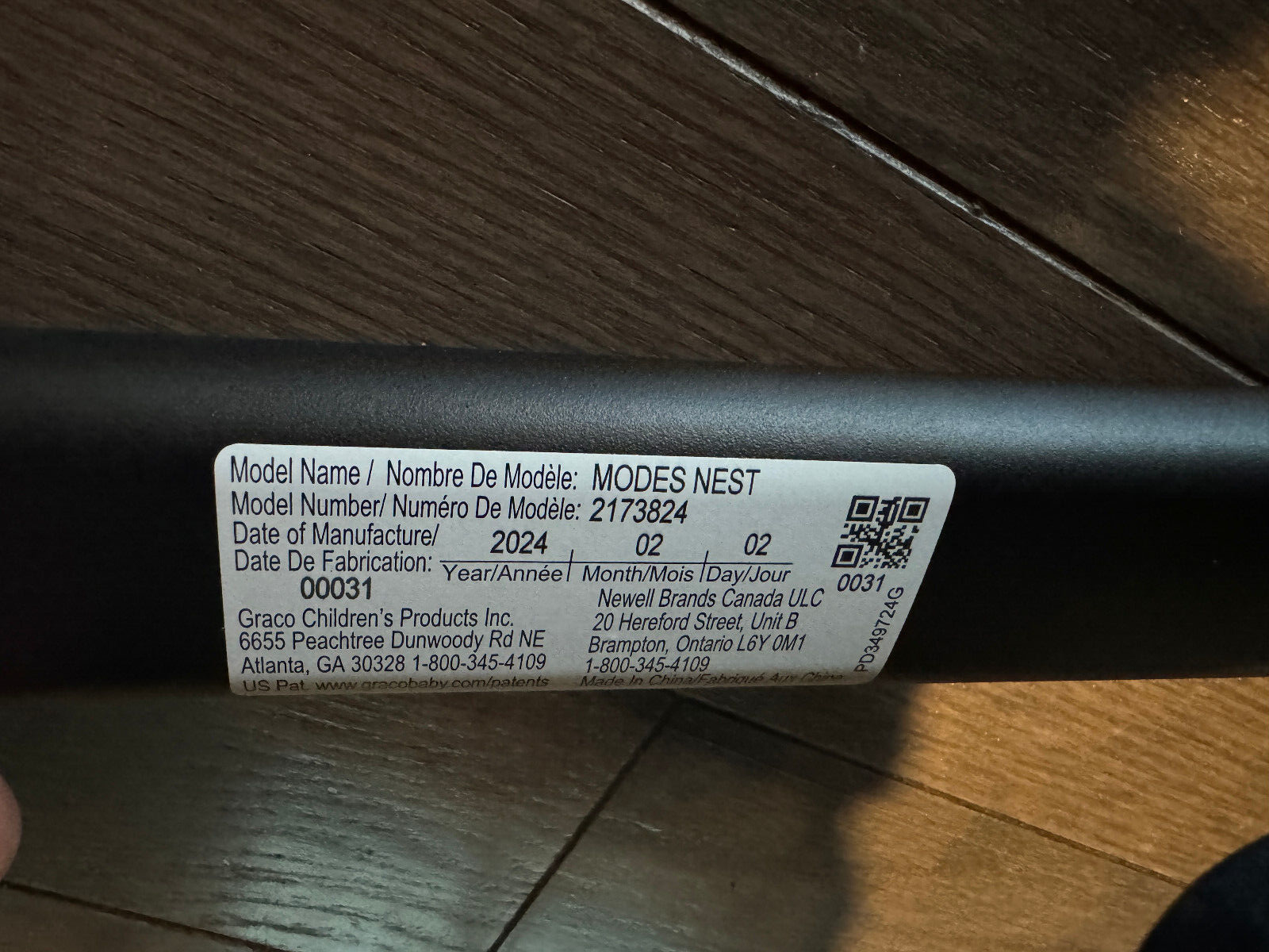 NEW GRACO MODES NEST BLACK STORAGE SEAT BASKET ASSEMBLY PARTS 2188517-2173824