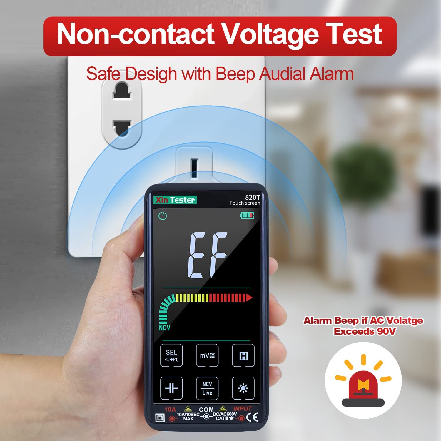 Digital Multimeter Smart Touch Screen Autoranging 9999 Counts Trms Rechargeable