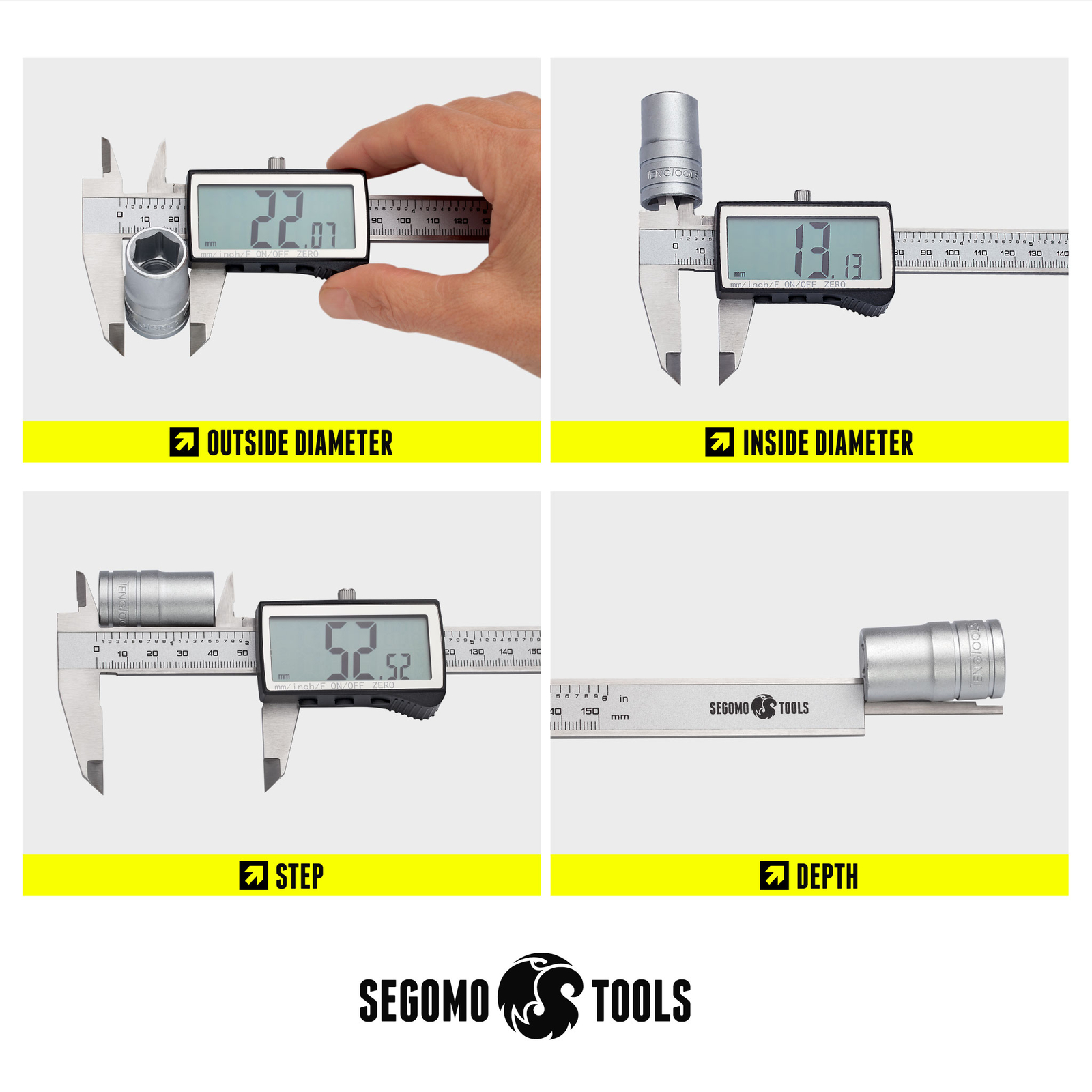 6 Inch Electronic Digital Calipers: Inch, Fractions, Millimeter Conversion