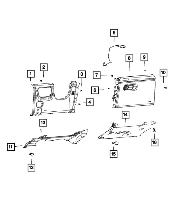 Genuine Mopar Instrument Panel Glove Box 7CH34WT3AE