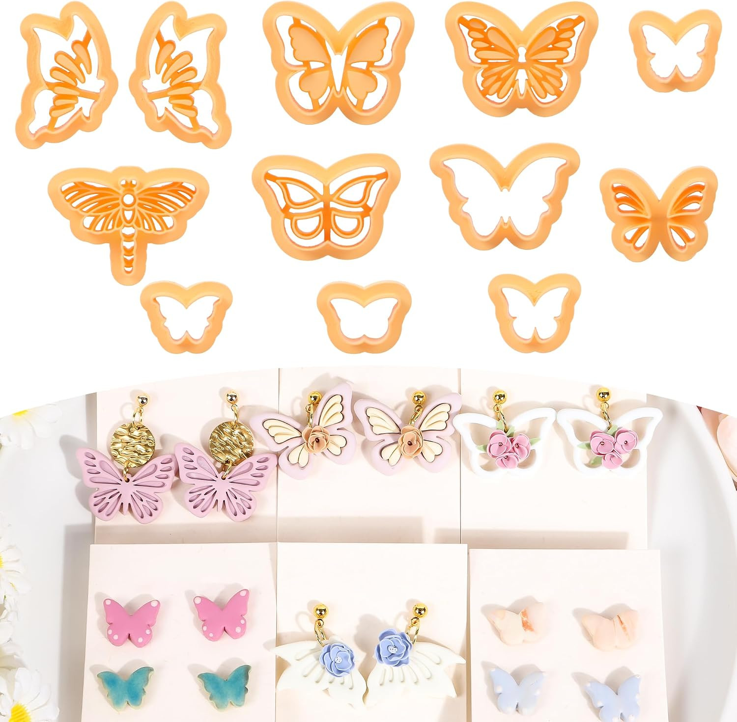Butterfly Polymer Clay Cutters - 12 Pcs Polymer Clay Cutters for Earrings Jewelr