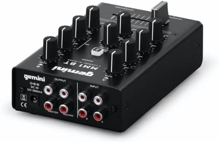 Portable Bluetooth DJ Mixer – 2-Channel Mini Audio Mixer with Wireless Input,...