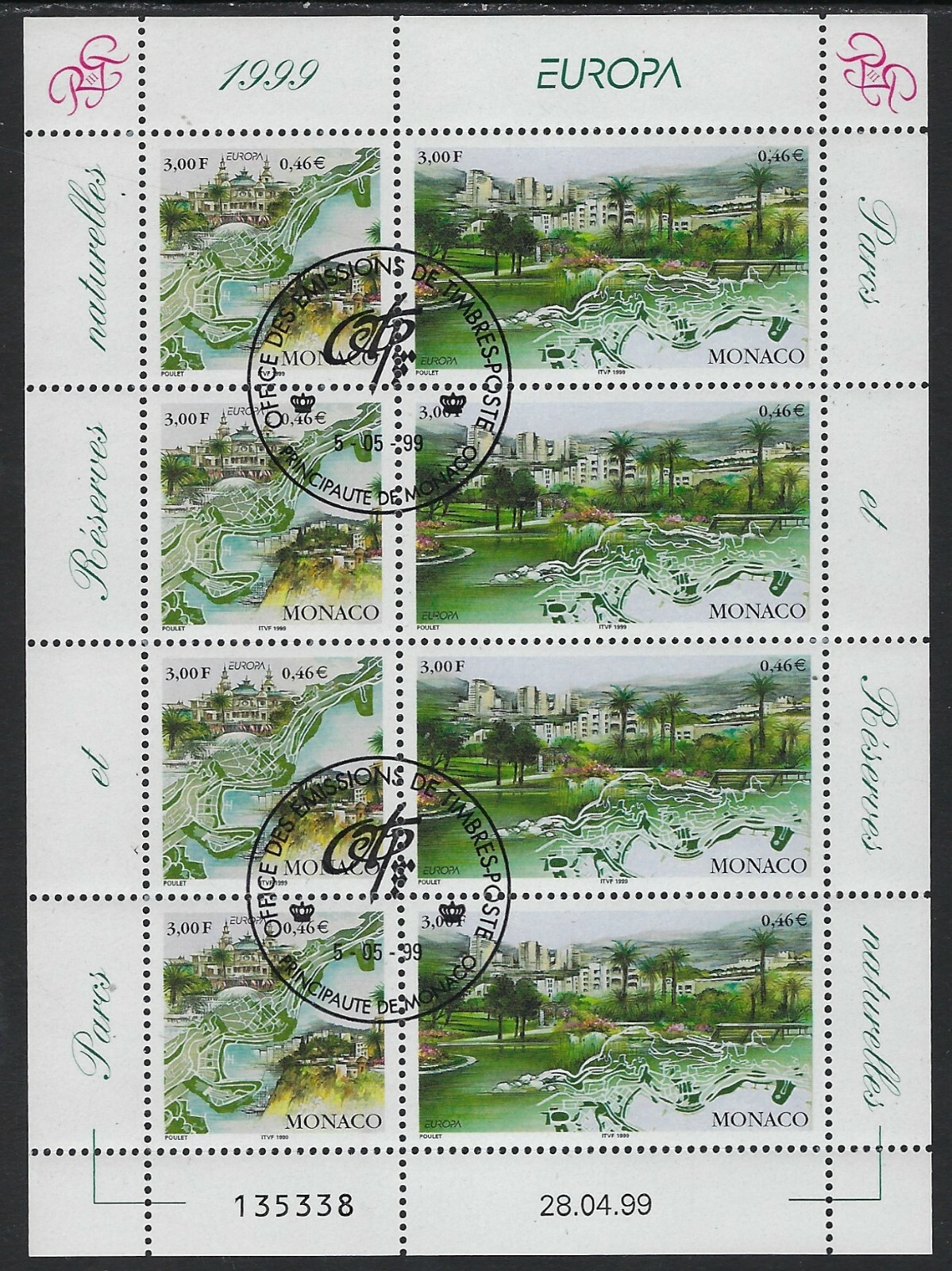 Monaco Beautiful 1999 Mini Sheet # 2124,2125..........................22L-25