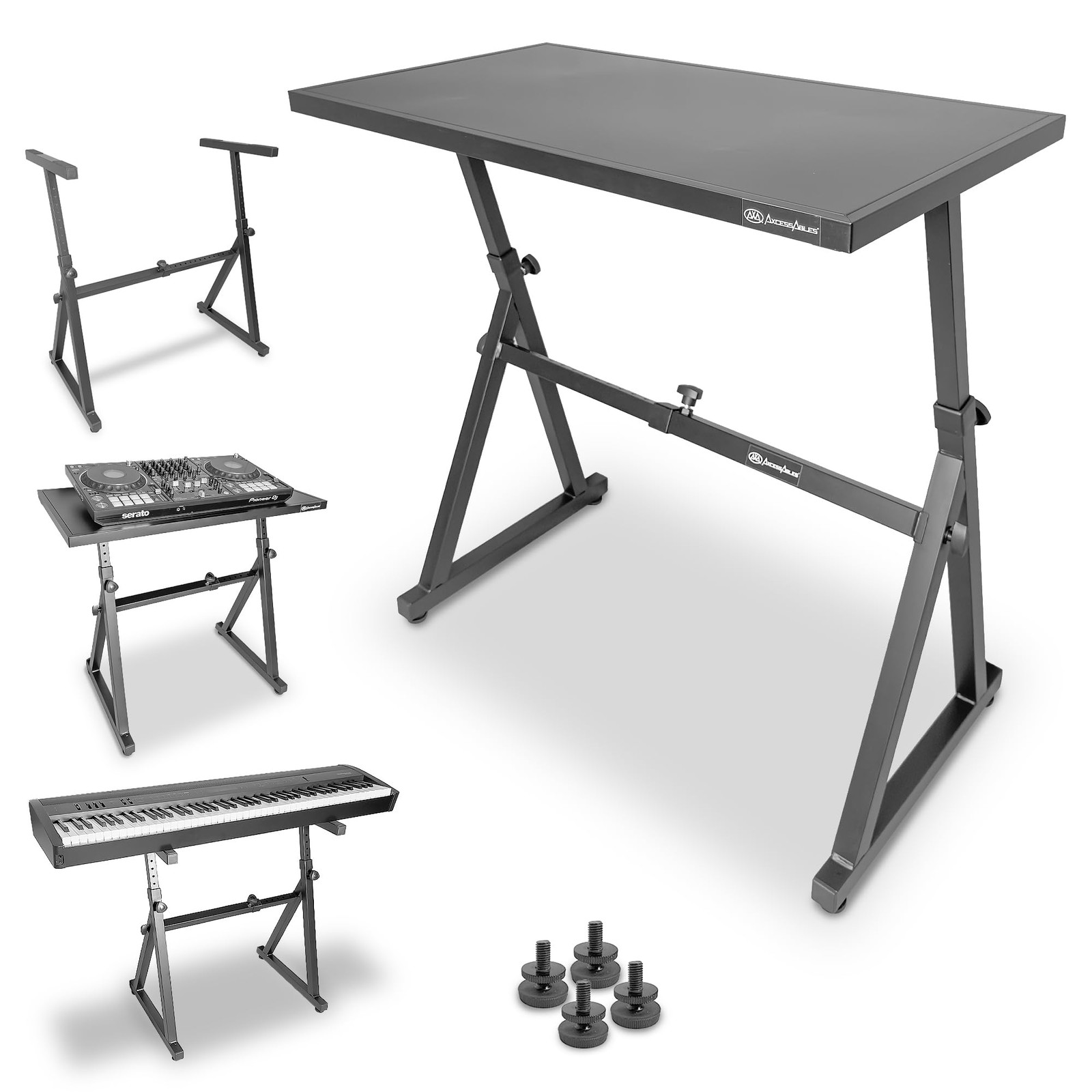AxcessAbles Adjustable Piano Keyboard Stand and DJ Controller Desk – Removable 3