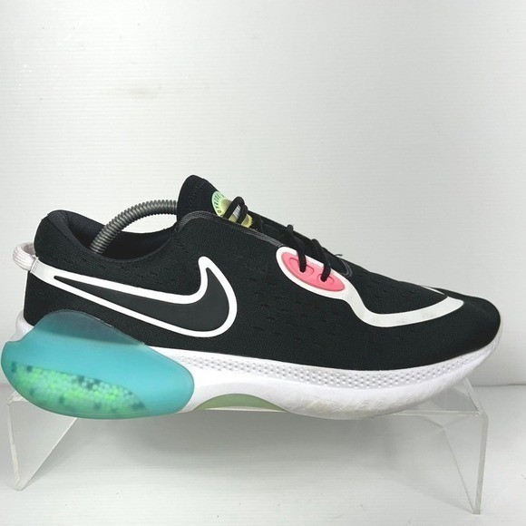 Nike Men's Size 11 Joyride Dual Run Flyknit Running Shoes Black Pink Turquoise