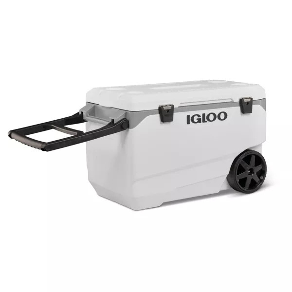 IGLOO LATITUDE 137 CANS 90 QUART ROLLING COOLER POLYETHYLENE - WHITE-GRAY