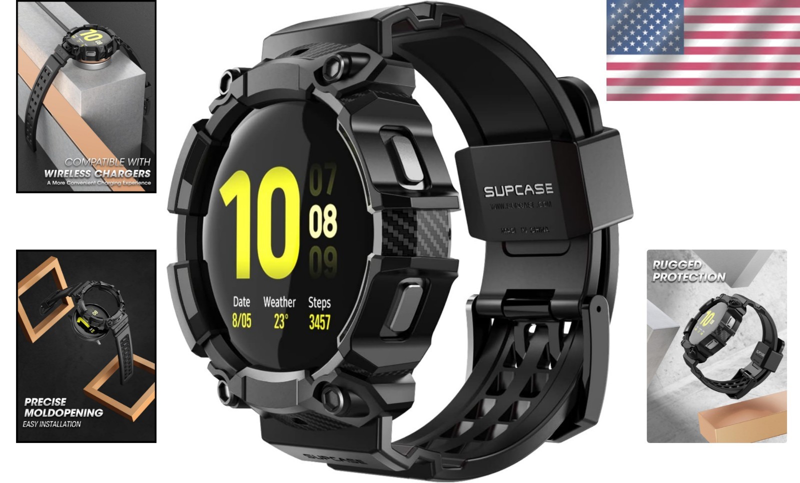 Shockproof Case with Strap Bands for Galaxy Watch 4