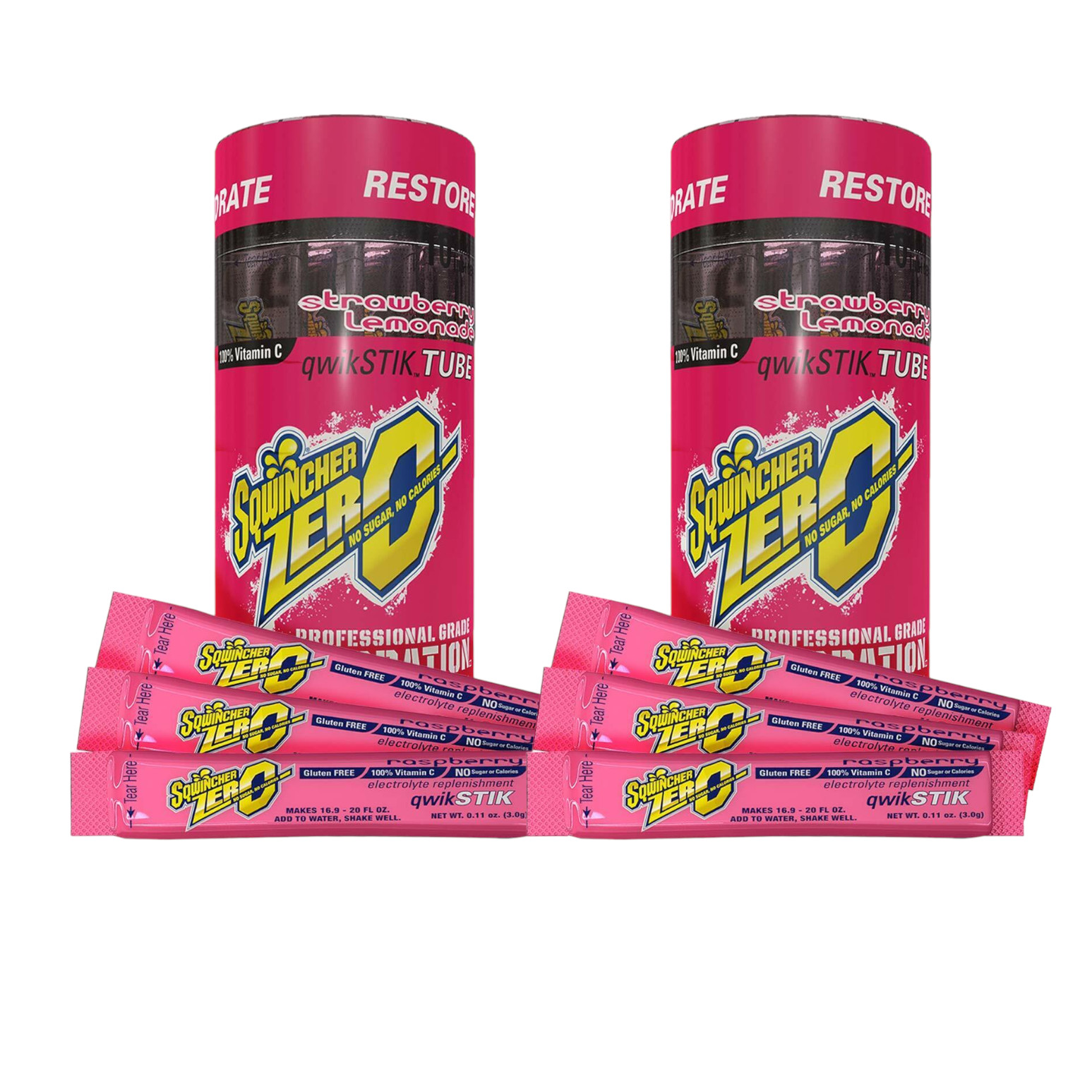 Sqwincher Sugar Free Electrolyte Powder Beverage STRAWBERRY LEMONADE 20 Sticks