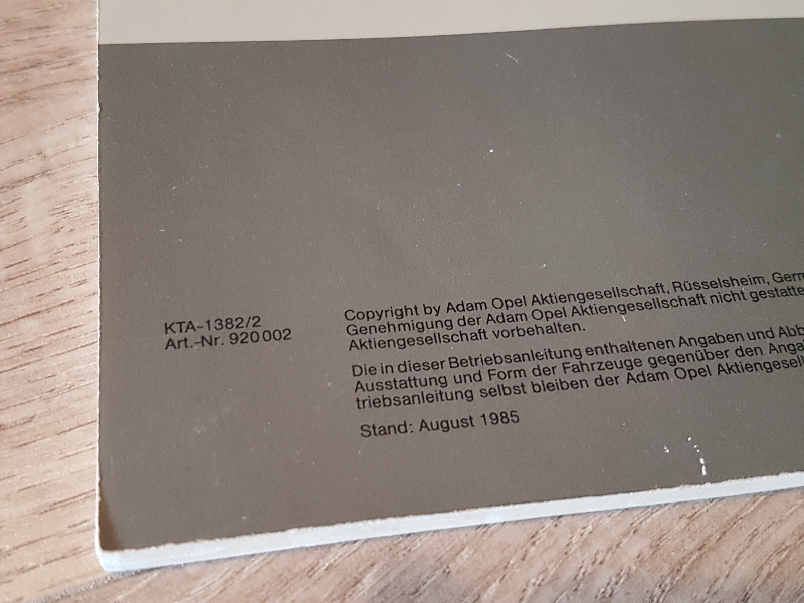 NEW Opel Kadett E operating instructions 1985 operating instructions manual logbook