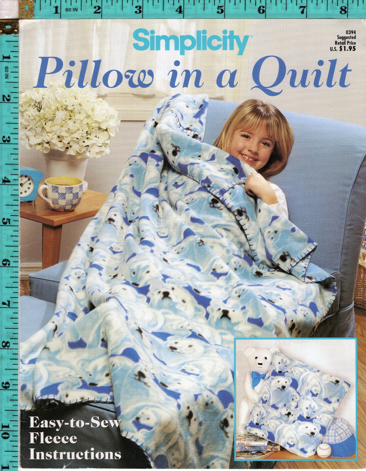 "Pillow in a Quilt" ©1998 Simplicity Sewing Craft Quilt Pattern Leaflet # 0394
