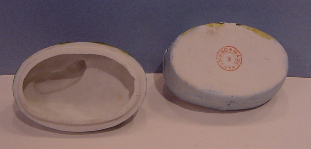 Porcelain Boy with Pig Trinket Box