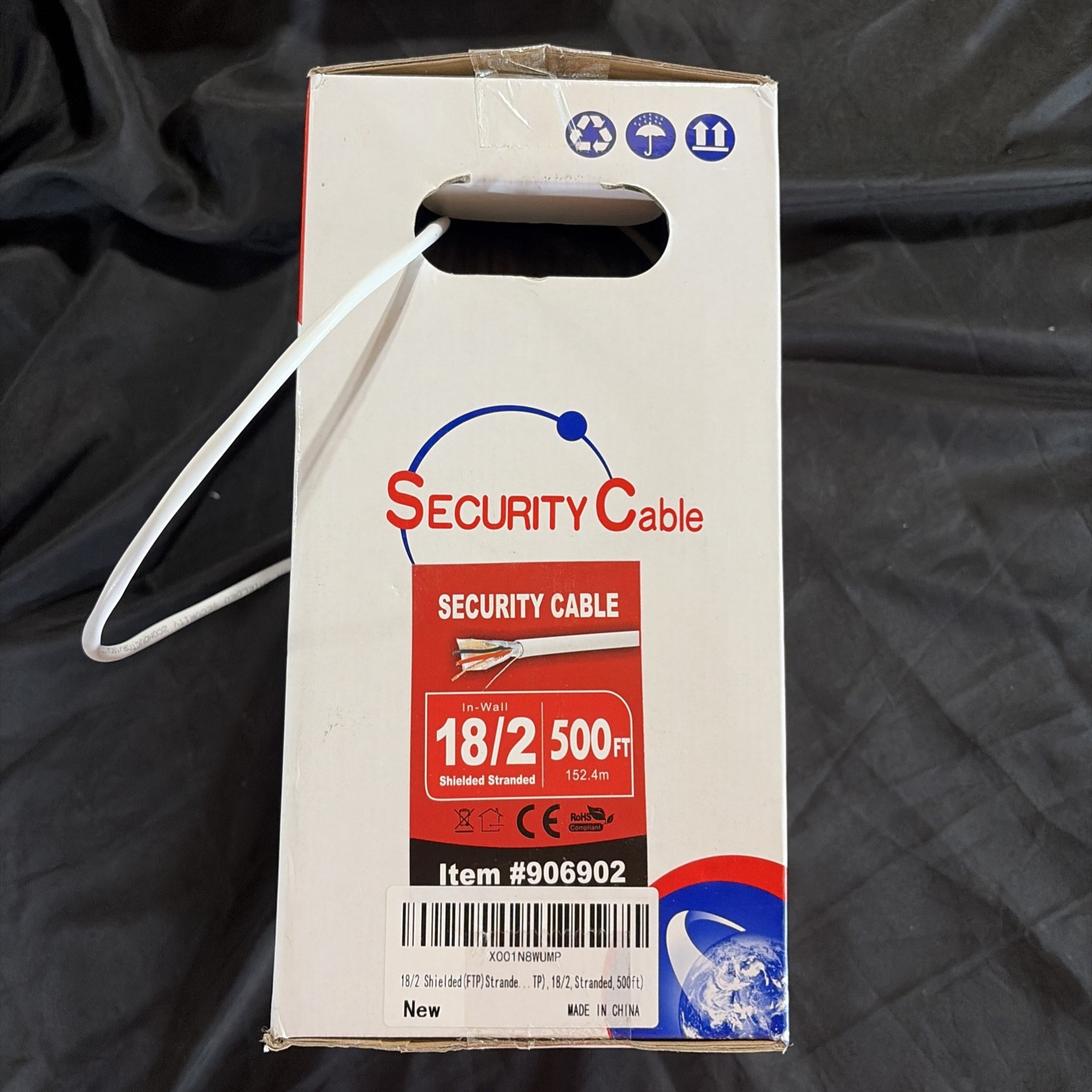 400 FT Alarm Security Wire Cable 18/2 Gauge Stranded Conductor FTP Shielded CCA
