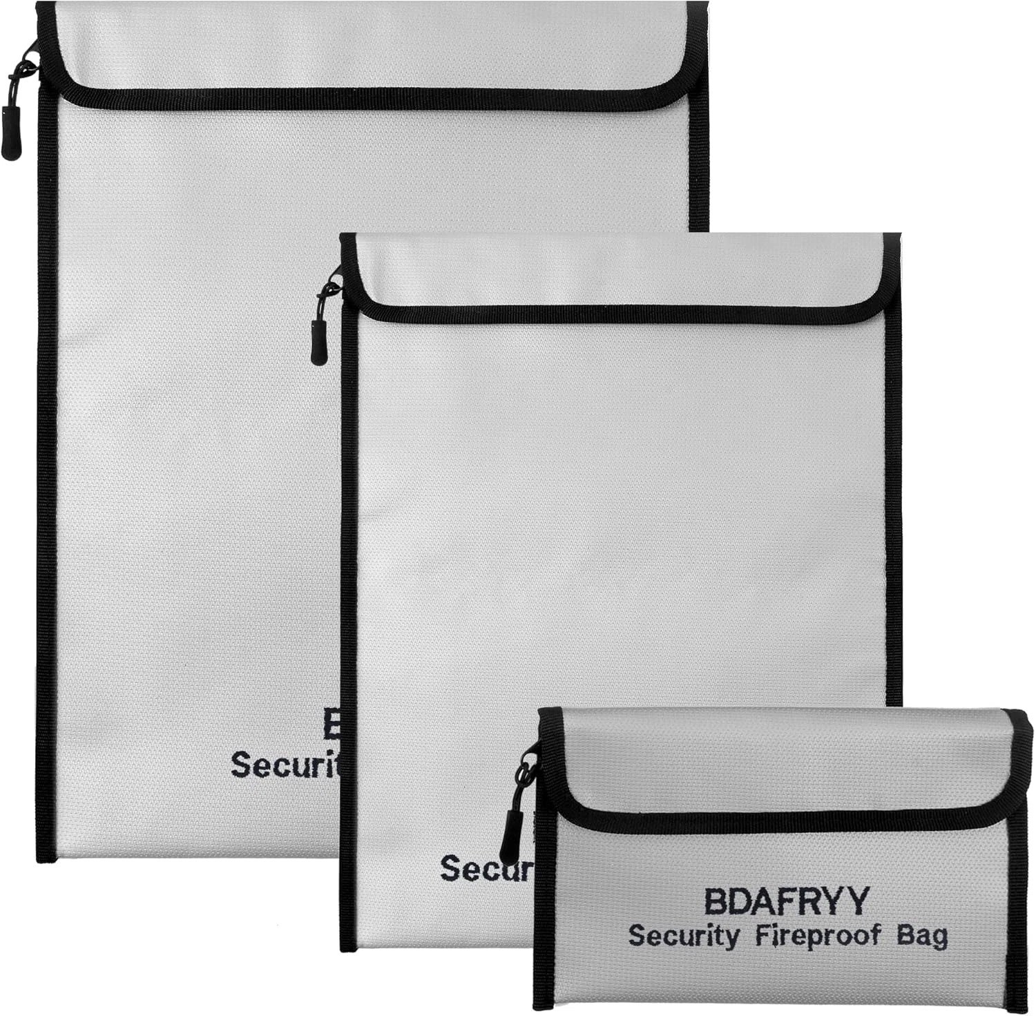 3 Pcs Fireproof Waterproof Money Important Document Bag(2000?),Fire Proof Bag fo