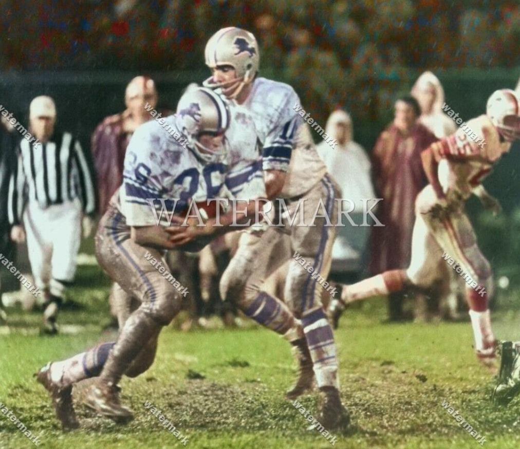 GN999 Steve Owens - Greg Landry Detroit Lions 8x10 11x14 16x20 Colorized Photo
