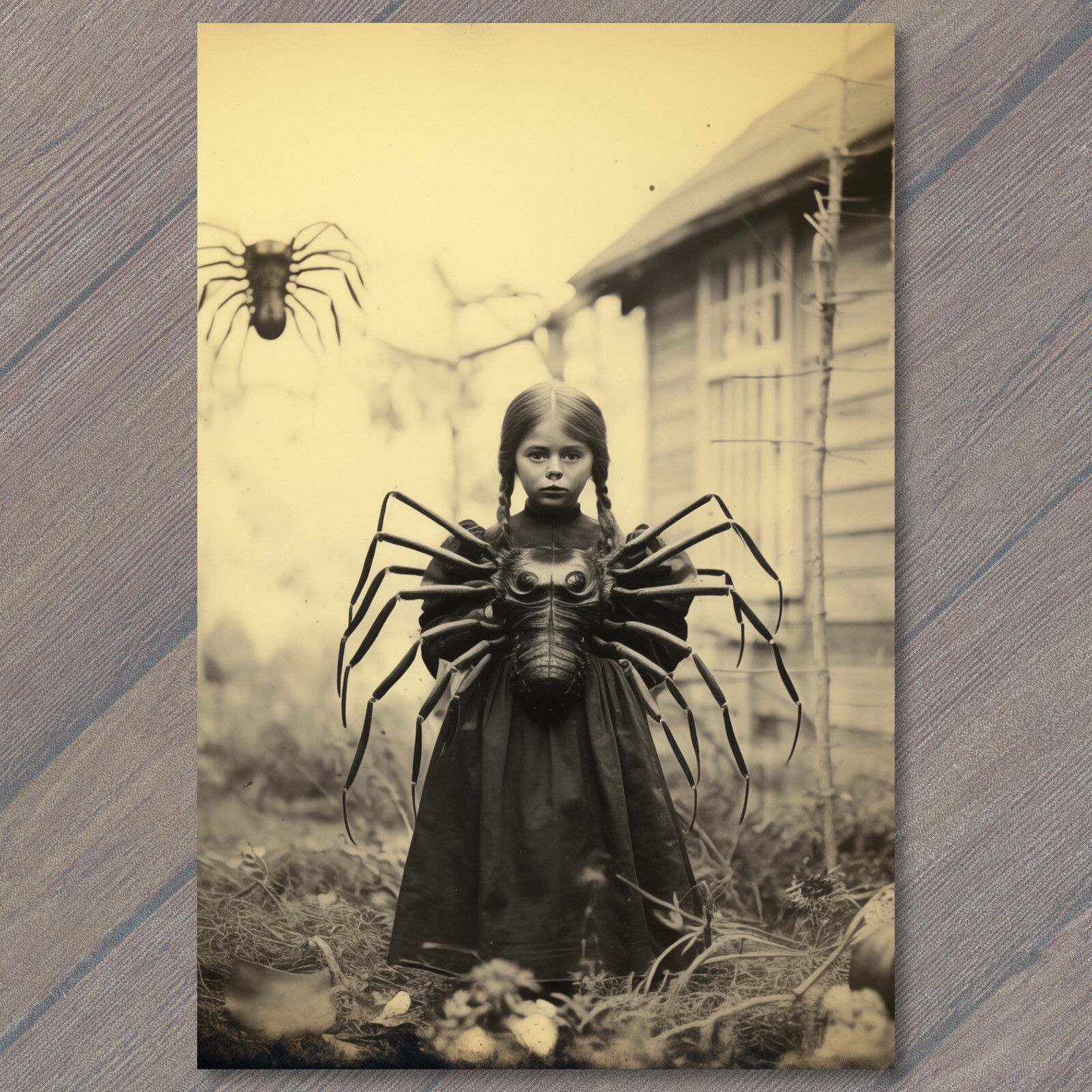 POSTCARD Weird Creepy Enchantingly Eerie Spider Girl Arachnid Intrigue 🕷️💀