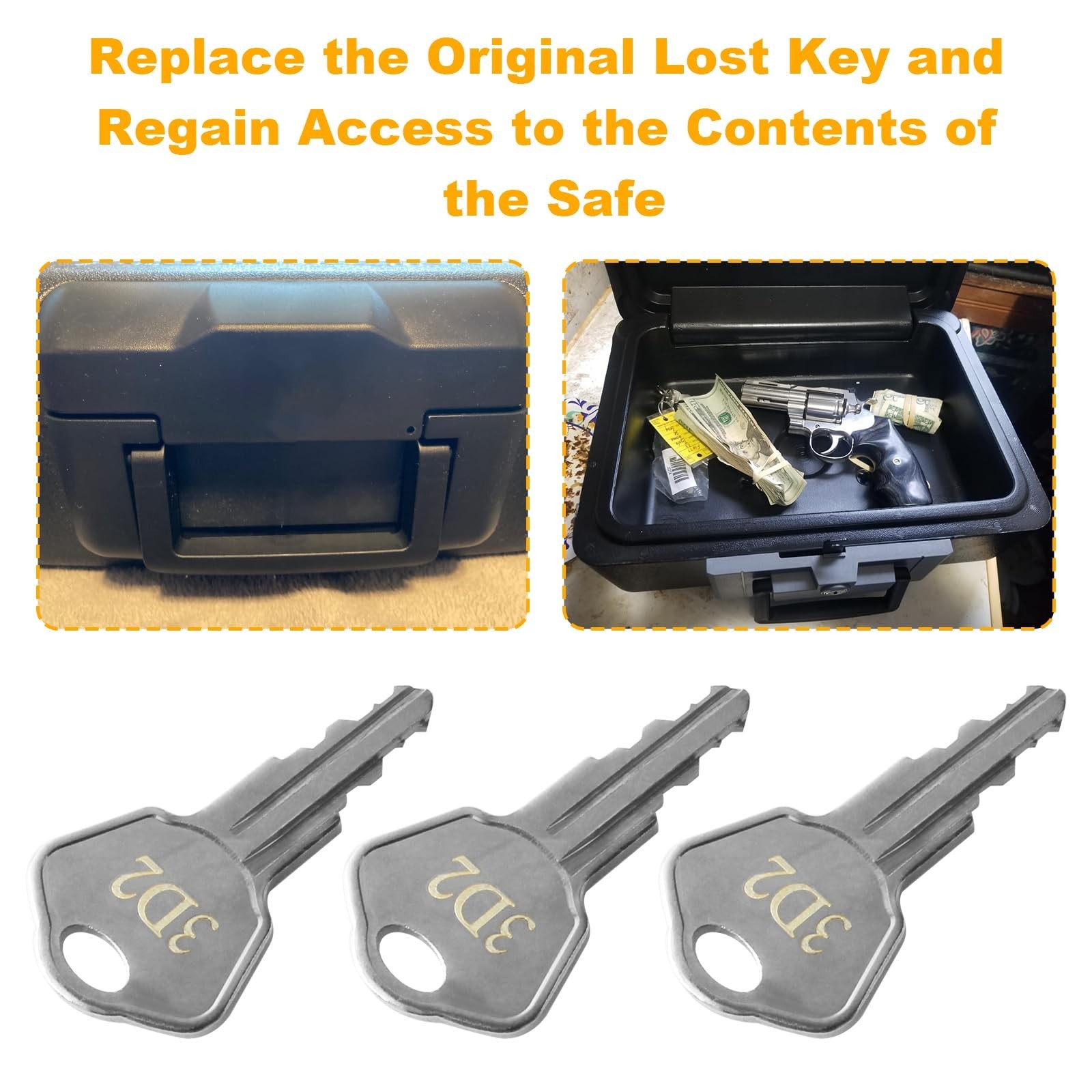Sentry Safe Replacement Keys Model 1100-Codes 3D2 for Sentry Safe Key (Key 3D...