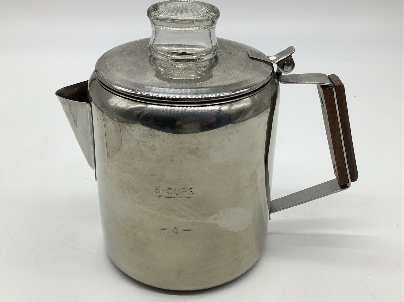 TOPS Percolator 2-6 Cup 18/8 Stainless Steel Coffee Glass Knob Camping