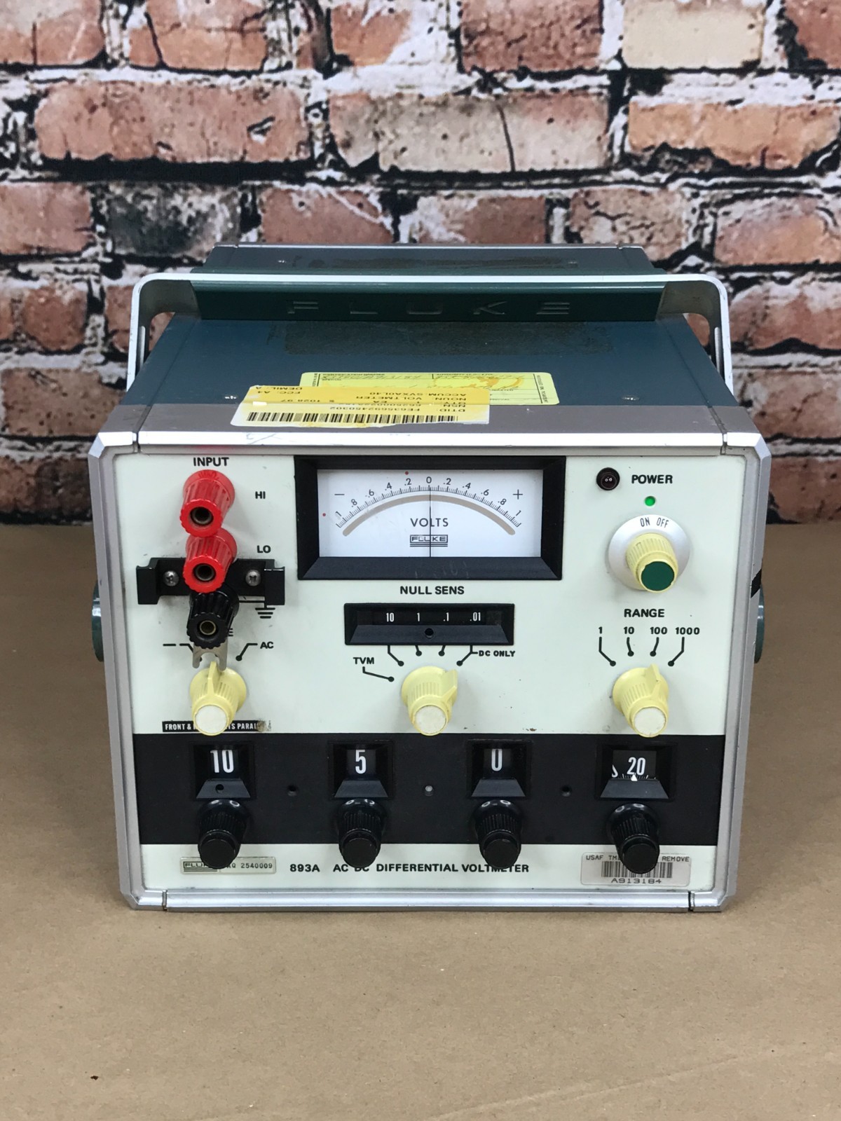 Fluke 893A AC-DC Differential Voltmeter - Untested, AS-IS (Lot 2)