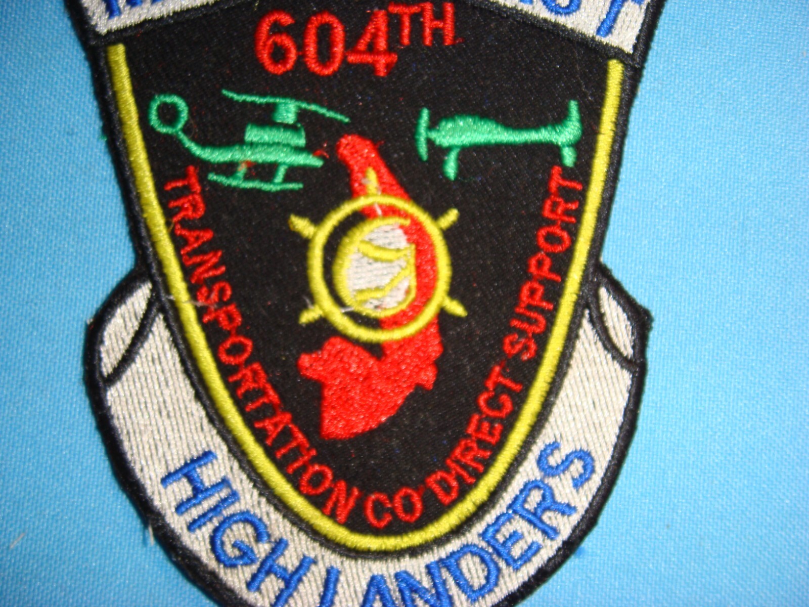 VIETNAM WAR PATCH, US 604th TRANSPORTATION Co. MISSION FIRST HIGHLANDERS