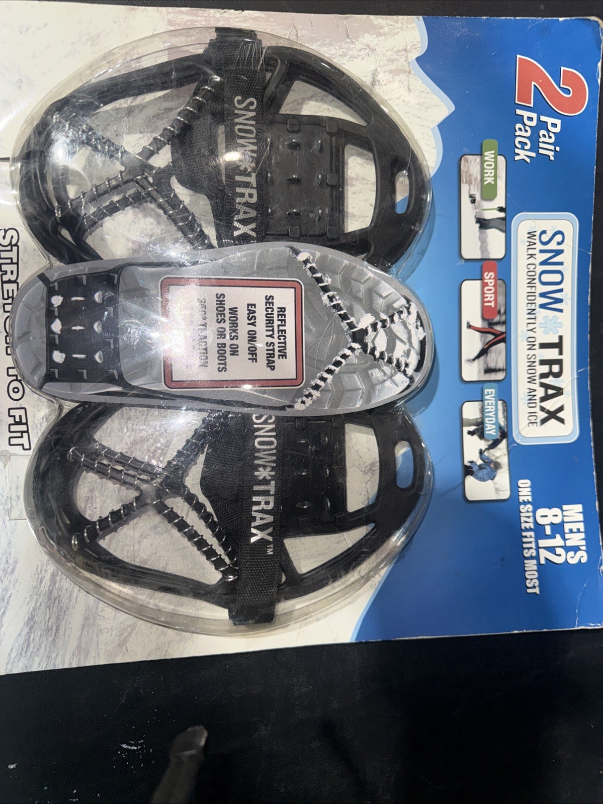 Snow Trax Snow Shoes 2 Pair Ice Traction For Shoes and Boots Men’s Sizes 8-12