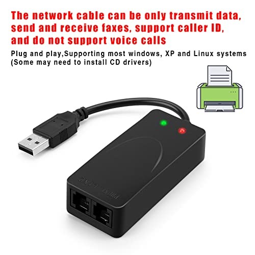 External USB 56K Modem, Plug & Play Dial-Up for Fax, Win 7/8/10/11 | Plug &