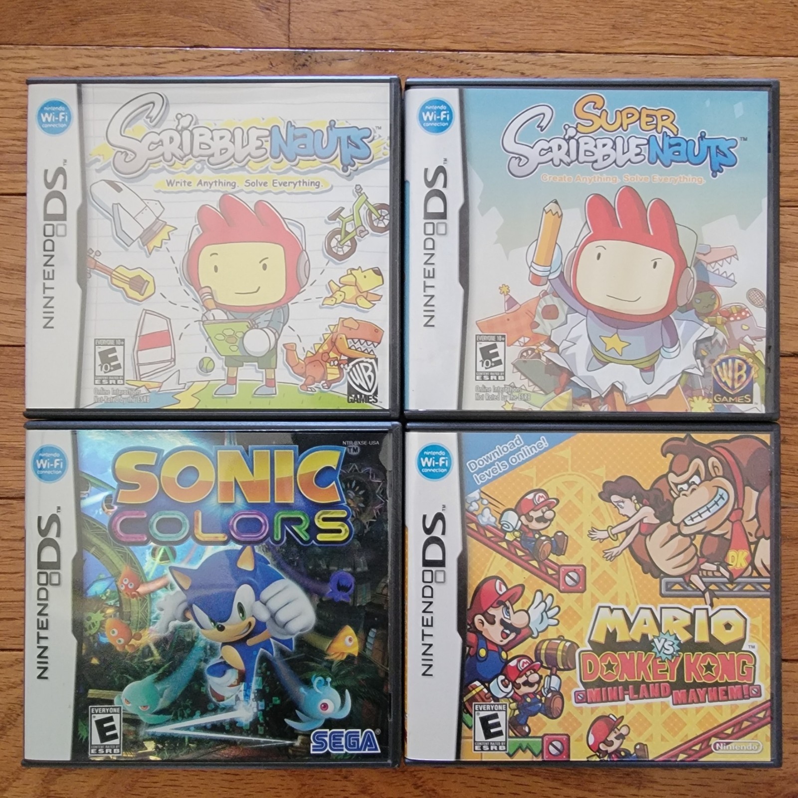 Nintendo DS Empty CASE ONLY Scribblenauts Sonic Colors Mario vs Donkey Kong