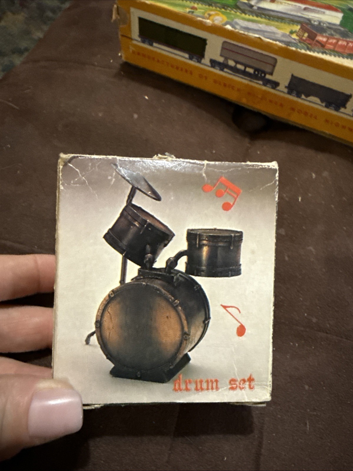 Vintage Diecast Drum Set Kit Pencil Sharpener and Box Made in Hong Kong
