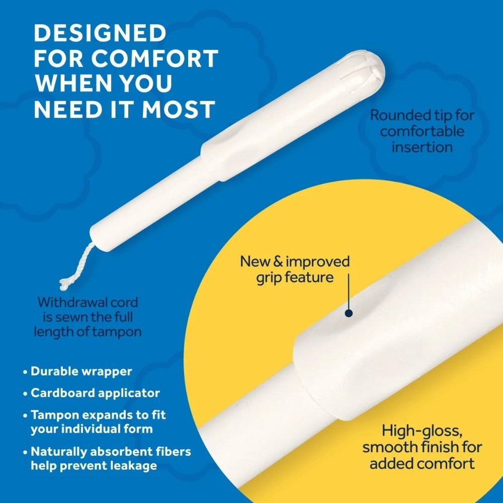Unscented Tampons with Cardboard Applicators Light Regular Super Absorbency 54