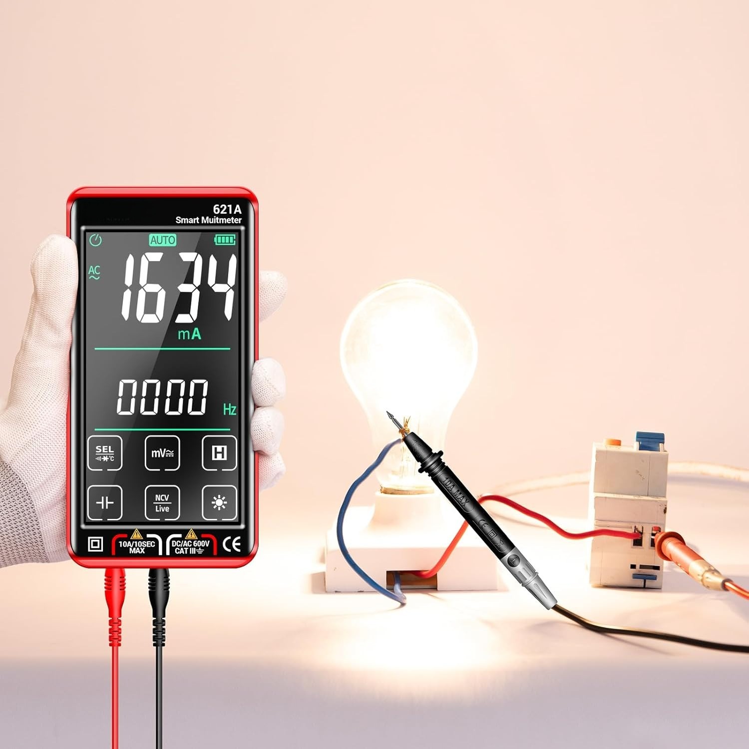Digital Multimeter Tester Smart Touch TRMS Auto-Ranging 9999Counts Rechargeable